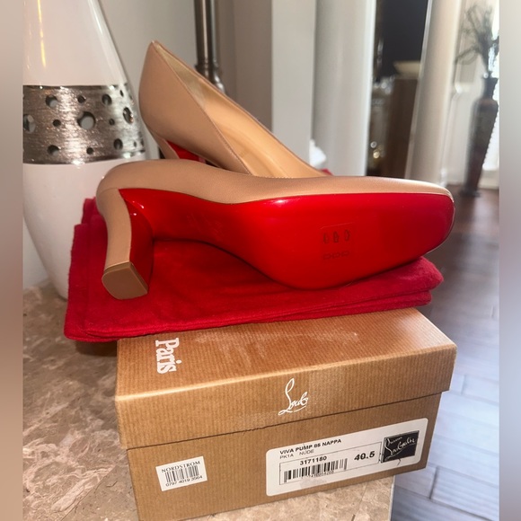 🔥🔥🔥Authentic Christian Louboutin Viva Pump 85 Nude Size 10.5 - Picture 6 of 16